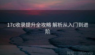 17c收录提升全攻略 解析从入门到进阶