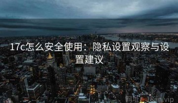 17c怎么安全使用：隐私设置观察与设置建议