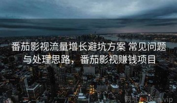 番茄影视流量增长避坑方案 常见问题与处理思路，番茄影视赚钱项目