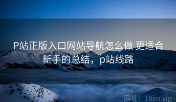 P站正版入口网站导航怎么做 更适合新手的总结，p站线路