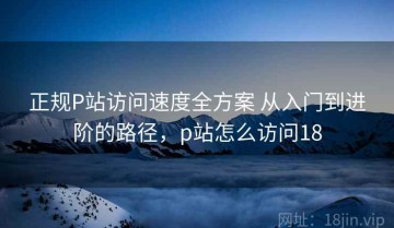 正规P站访问速度全方案 从入门到进阶的路径，p站怎么访问18