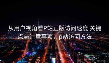 从用户视角看P站正版访问速度 关键点与注意事项，p站访问方法