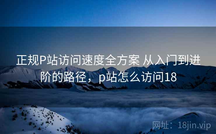 正规P站访问速度全方案 从入门到进阶的路径，p站怎么访问18