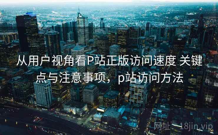 从用户视角看P站正版访问速度 关键点与注意事项，p站访问方法