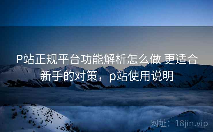 P站正规平台功能解析怎么做 更适合新手的对策，p站使用说明