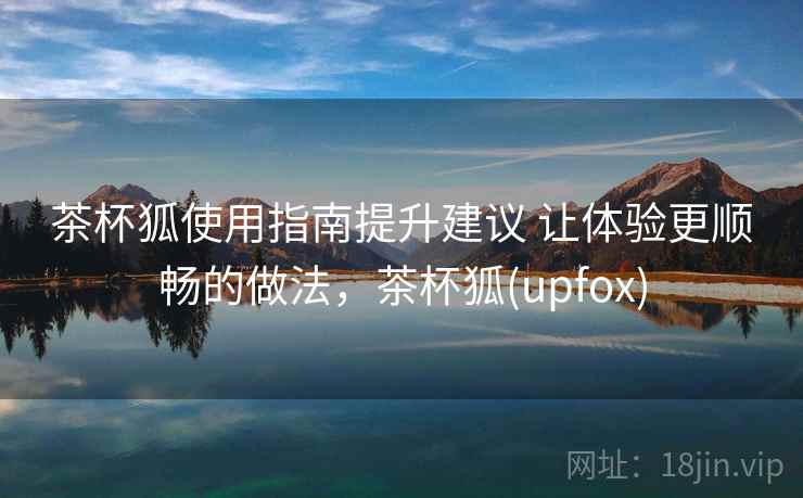 茶杯狐使用指南提升建议 让体验更顺畅的做法，茶杯狐(upfox)